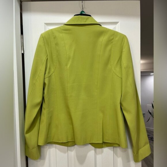 Y2K Pale Lime Green NYGARD Blazer with Silver Hoop Details Size 10 2000s Vibe - Picture 2 of 6